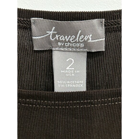 Chicos Travelers Dark Brown Sleeveless Tank Top Size Large - Picture 5 of 9